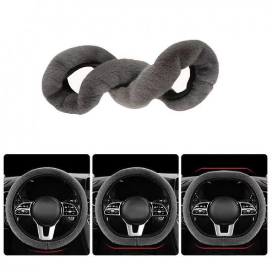 1x Winter Warm Car Steering Wheel Cover Universal 15''/38cm Elastic Accessories