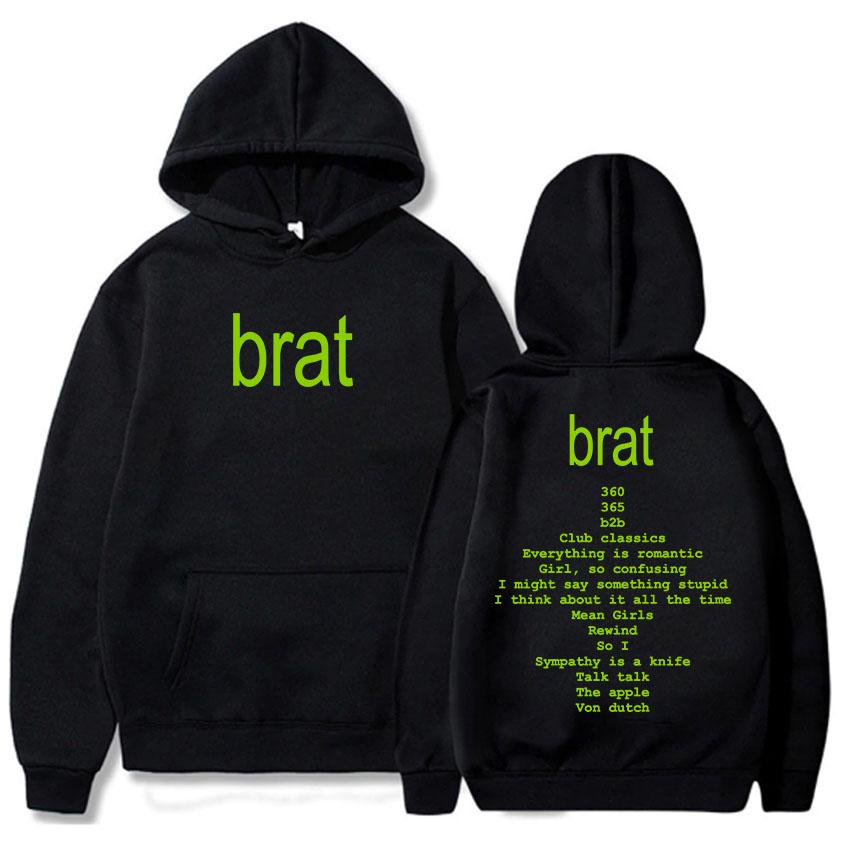 2024 Album Brat Grafikdruck Sweatshirts Charli XCX Sängerin Druck Hoodies Herrenbekleidung Lässig Herren Damen Unisex Pullover Männlich
