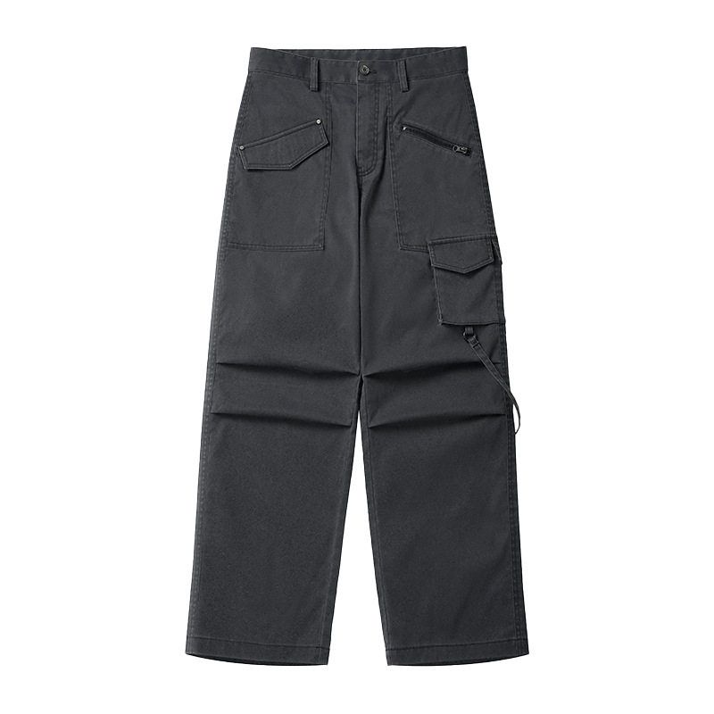 American Street Style Functional Patch Pocket Cargo Pants for Men, 2025 Autumn New Trendy Brand Retro Loose Casual Long Pants