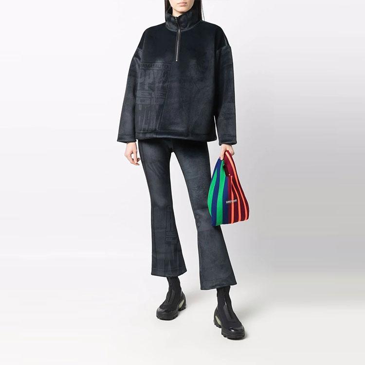 Y-3 FW21 Cropped Flared Casual Trousers Women Bottoms Black HB3372