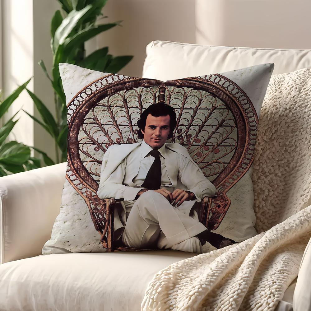 JJulio IIglesias Singer cushion cover For Pillow Printing Sofa Decoration Home Car Room Coffee Shop Office Nordic Simplicity