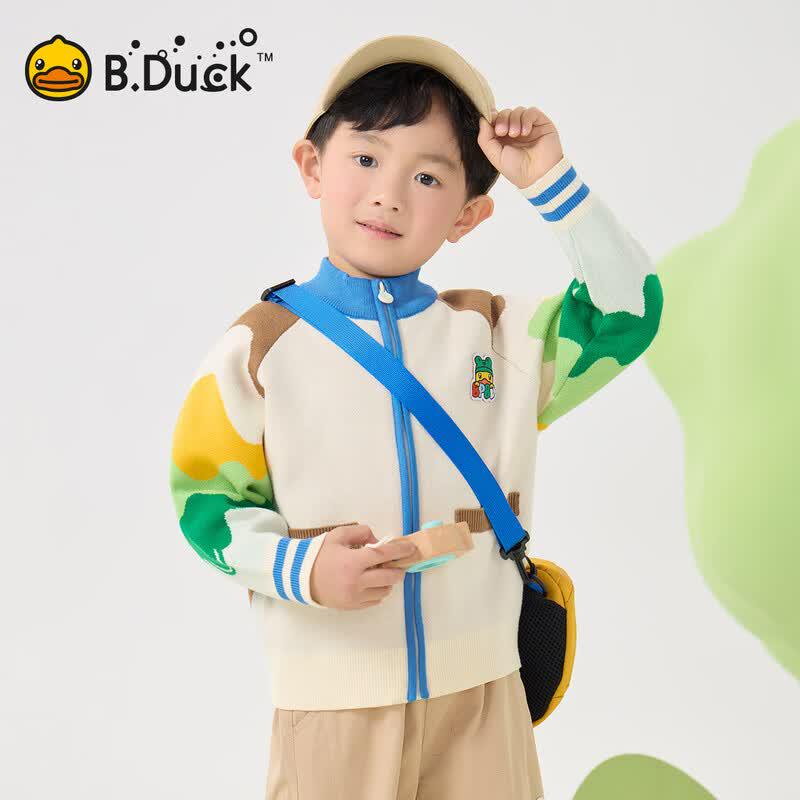 B.Duck Kids' Unisex Cartoon Knit Cardigan