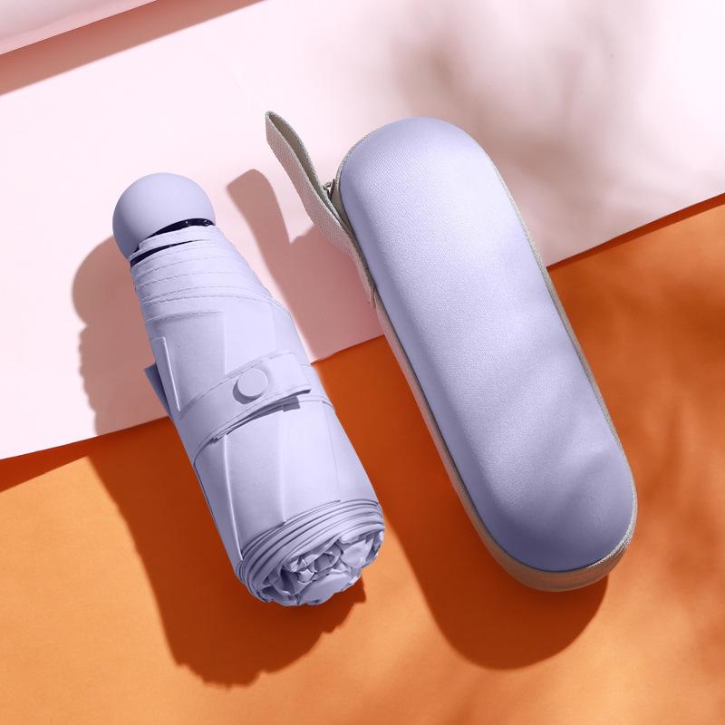 Mini Foldable umbrella UV protection Mini Sun Umbrella dual use portable box to store sunshade umbrella Mini umbrella zwq