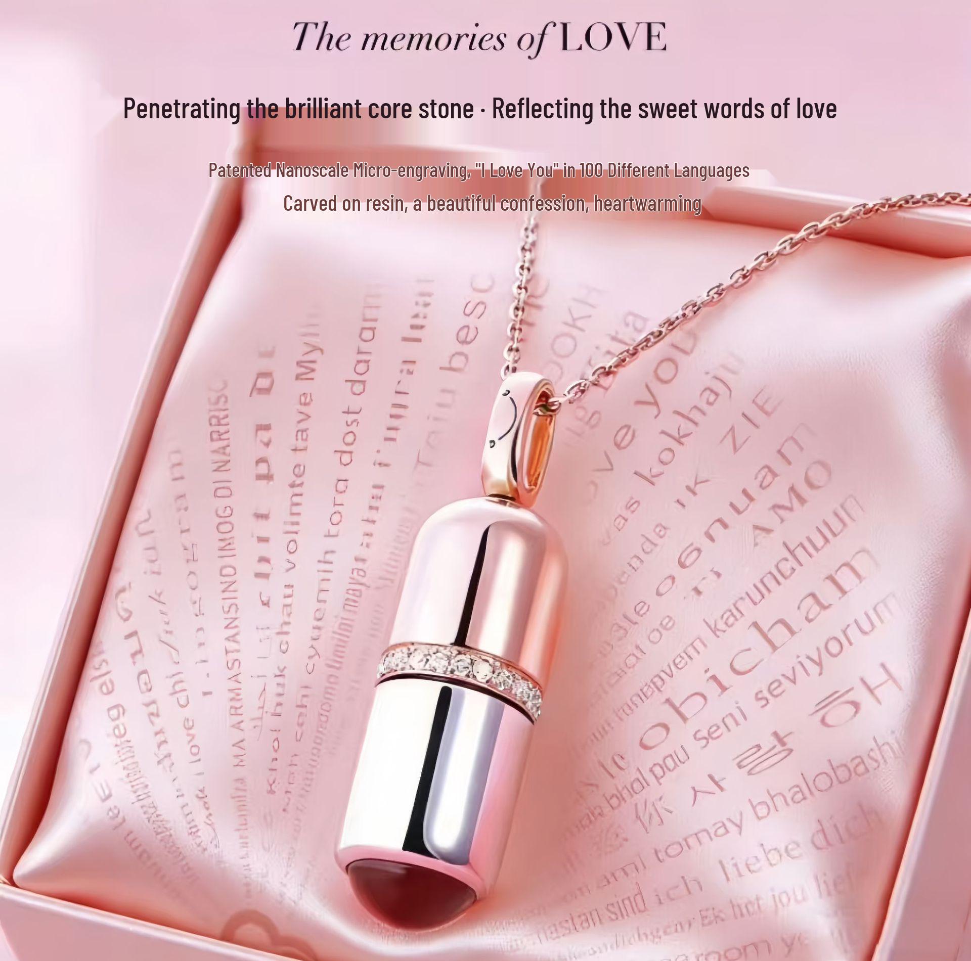 Custom Titanium Steel Love Antidote Pill Projection Necklace - Non-fading Women s Cross Pendant