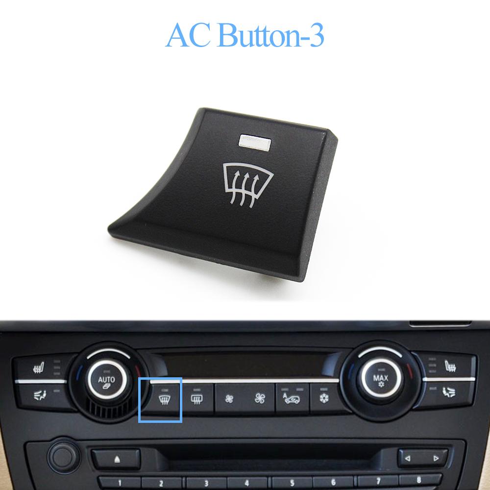 Car Dashboard Air Conditioner AC Button Key Venlitation Auto Knob Switch Cap For BMW X5 X6 E70 E71 E72 2007-2014 64119310445