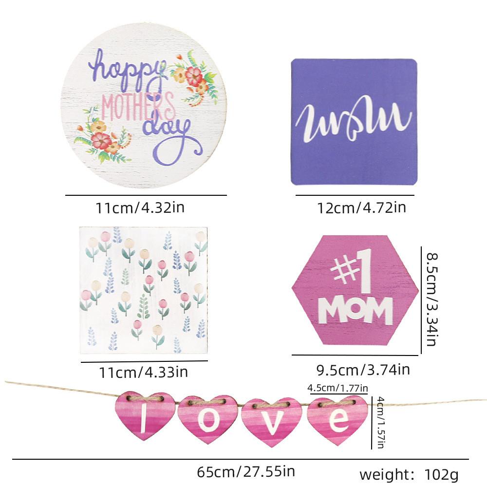 

Artistic Layered Wooden Tray For Mothers Day With Cheerful Floral Motifs Heart Love