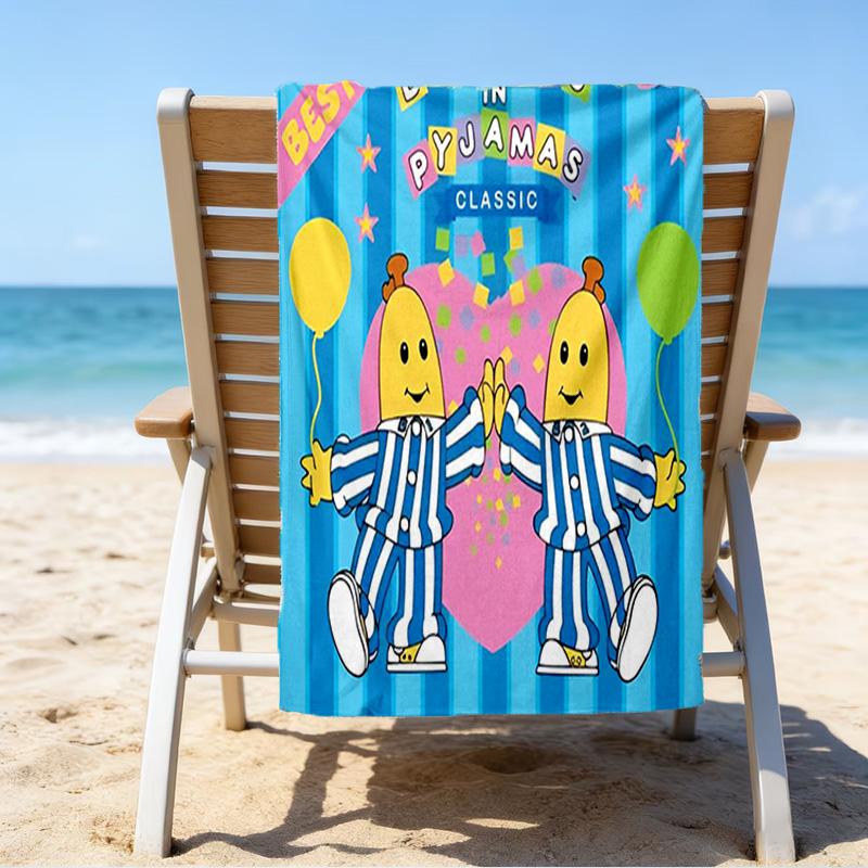 Bananas In Pyjamas Classic Microfiber Beach Towel, Lightweight And Quick-Dry, for Summer Travel, Beach Essential, Swimming Pool Outdoor