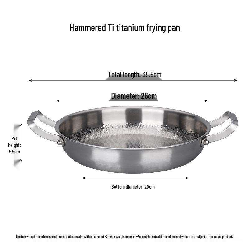 

Titanium Double-Ear Non-Stick Frying Pan, Flat-Bottomed for Home Use, Ideal for Stir-Frying and Steak.