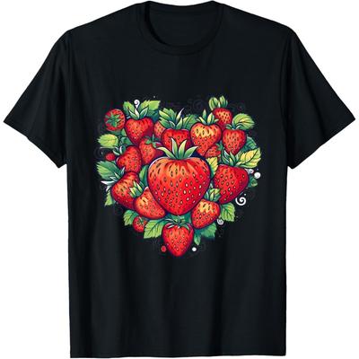 Schattig Sappig & Zoet Aardbei Hart Liefde T-shirt(1)
