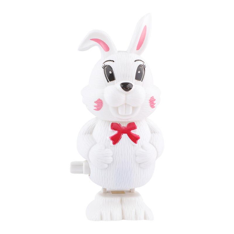 

Cute Bow Cartoon White Rabbit Wind Up Toy For Kids Learning Playtime And