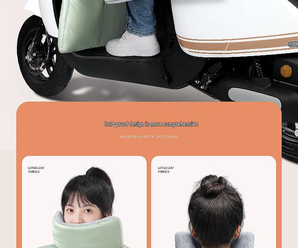 Winter Fleece-Lined Waterproof Leather Windshield Cover for Electric Vehicle and Motorcycle.