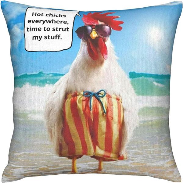 Creative Cartoon Cute Animal Print Linen Pillow Case Home Sofa Car Decoration Pillow