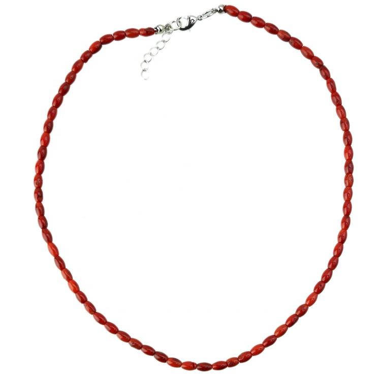 AAA Quality Tinny Beaded Red Coral Chocker Necklace Natural Semi Precious Gemstone Jewelry Collar Necklace
