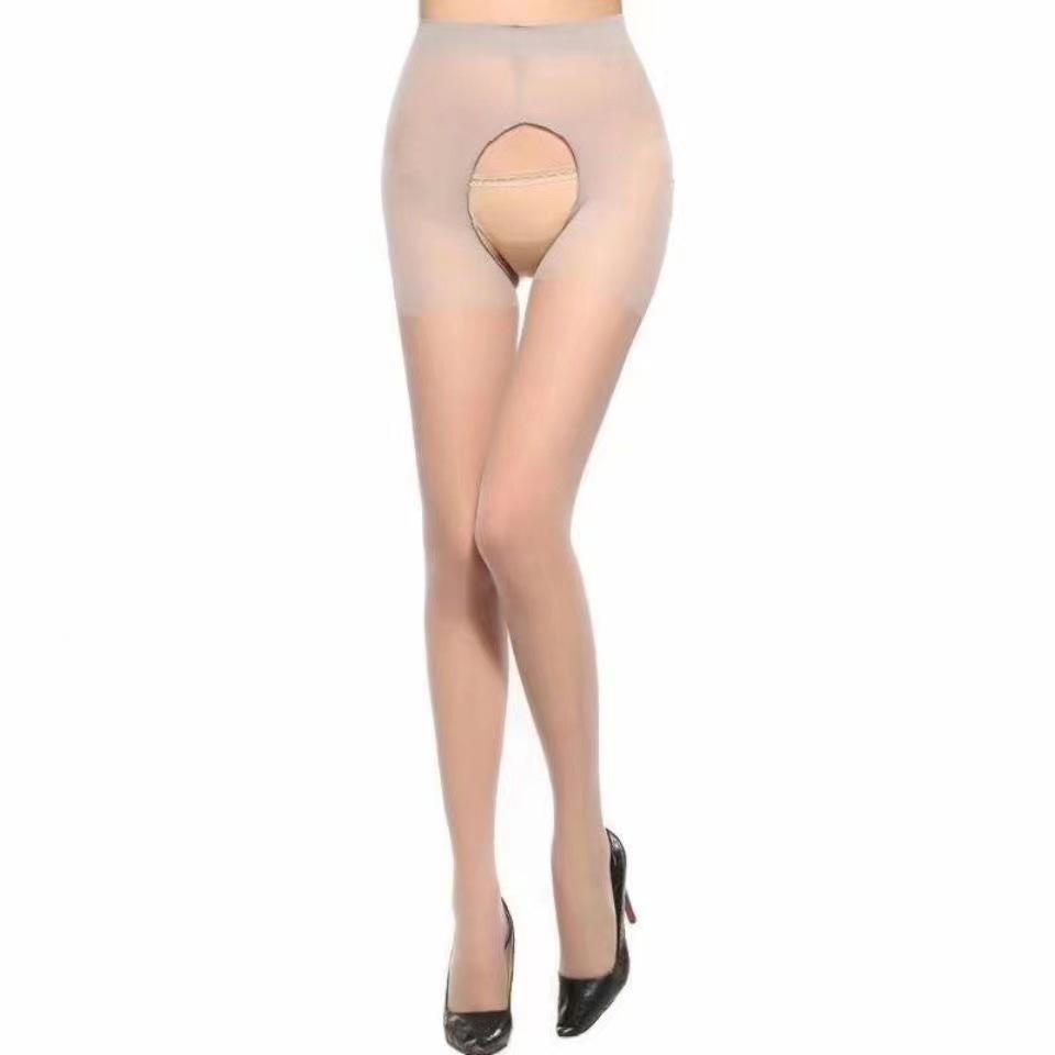 Lingerie, Solid-colour Sheer Stockings, Sexy Tights, No-slip Crotch Stockings, Women's Tear-away Transparent Socks