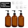 Δοσομετρητής Σαμπουάν και Μαλακτικού 500ml Καφέ Πλαστικά Μπουκάλια Σαπουνιού με Αντλία Δοχείο Αφρόλουτρου Αιθέριου Ελαίου