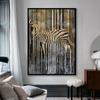 Modern Abstract Canvas Painting Interior Gold Foil Horse Zebra Animals Poster And Prints Wall Pictures For Living Room Decor