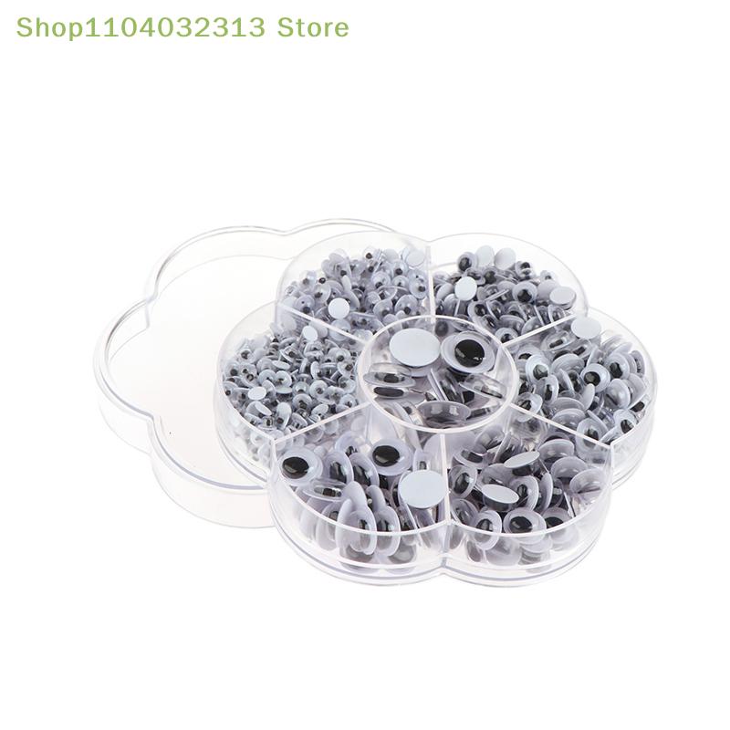 petite700PCS Mixed 4/5/6/7/8/10/12mm Dolls Googly Wiggly Eyes DIY Scrapbook Self-adhesive Moving Eyes For Toys Accessories