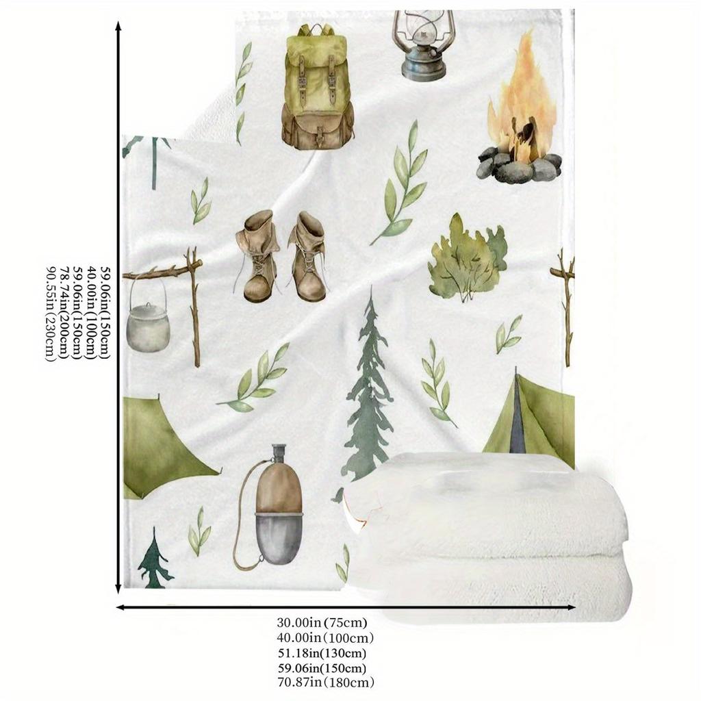 Camping Blanket, Outdoor Picnic Comfort Polyester Nap Blanket, Soft and Comfortable, Suitable for Sofa Bed Office Blanket