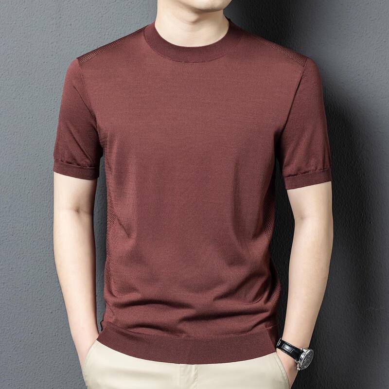 Yiliteng Men's Summer Knit Short-Sleeve Round Neck T-shirt YTMTST6087