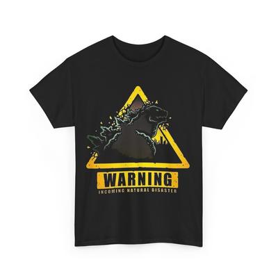 T-shirt Avertissement Godzilla, T-shirt Catastrophe Naturelle, Vêtements à Thème Science-Fiction