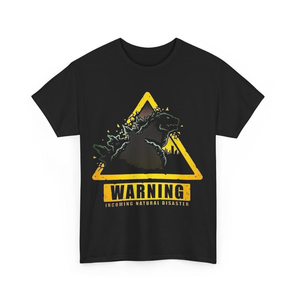 Warning Godzilla T-Shirt, Nature Disaster Tee, Sci-Fi Themed Apparel