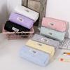 Pastel Color Pen Bag Bow Embroidery Pencil Pouch Durable Pencil Case  Students