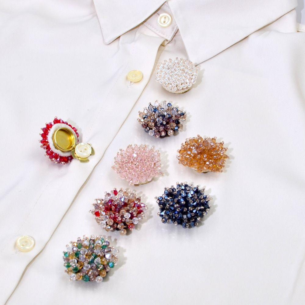Gifts Handmade Crystal Cufflinks Beads Crystal Button Cover DIY Sewing Accessories Bling Cuff Links Special Occasions