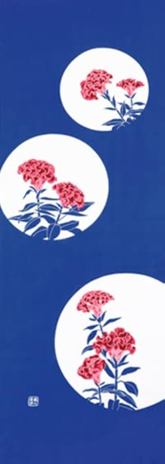 

Фарбування Анбо Тенугуї Автентична фарбована бавовна Зроблено в 35см х 100см Гребінчастий синій 100% Токуока, Японія,