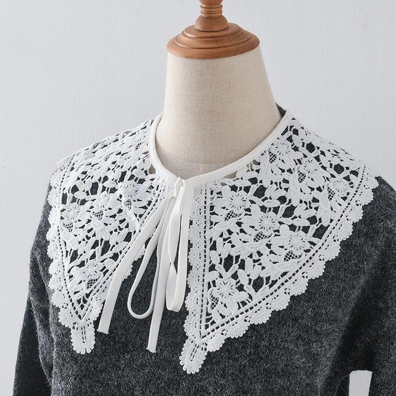 Sweet Shirt Detachable Collar Shawl for Women White Big Lapel Shoulder Wraps Small Cape Fake Collar False Collar Girls Fuax Cols