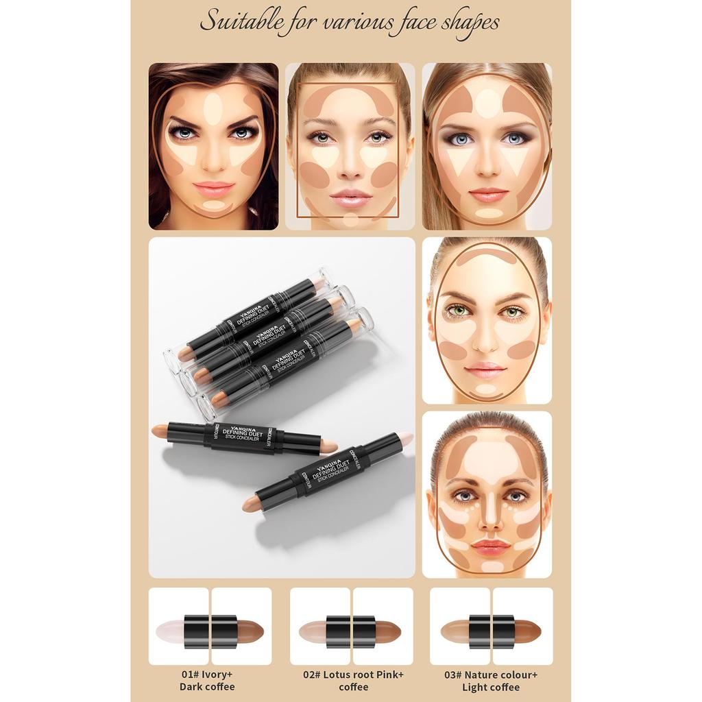 Face Foundation Concealer Pen Long Lasting Dark Circles Corrector Contour Stick Cosmetic Makeup Tools