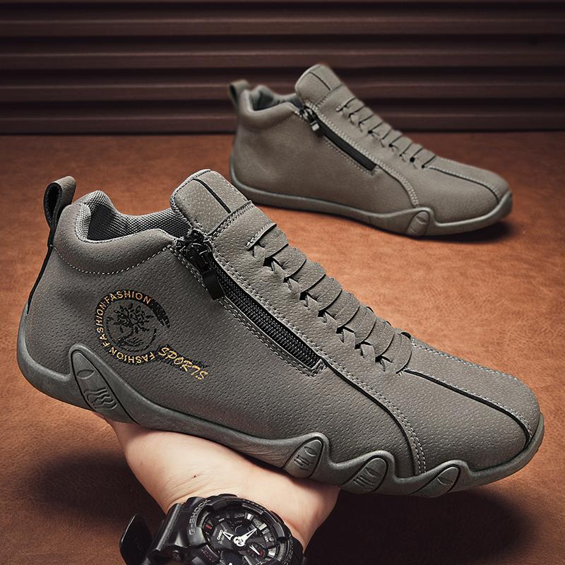 Spring Casual Leather Shoes for Men Fashion Footwear High Quality Flat Boat Shoes Soft Sole Luxury Slip-on Loafers Light Sneaker