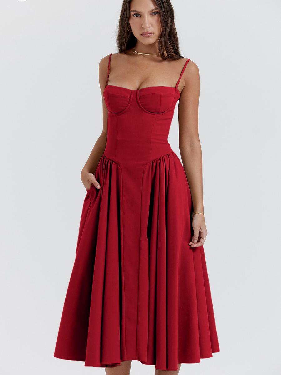 Baroque High-Slit Halter Dress for Women - Palace Style S