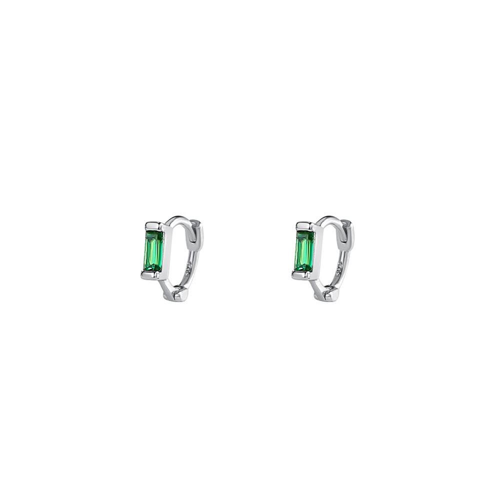 18K Gold Stainless Steel Geometric U-Shaped Stud Earrings with Shiny Cubic Zirconia
