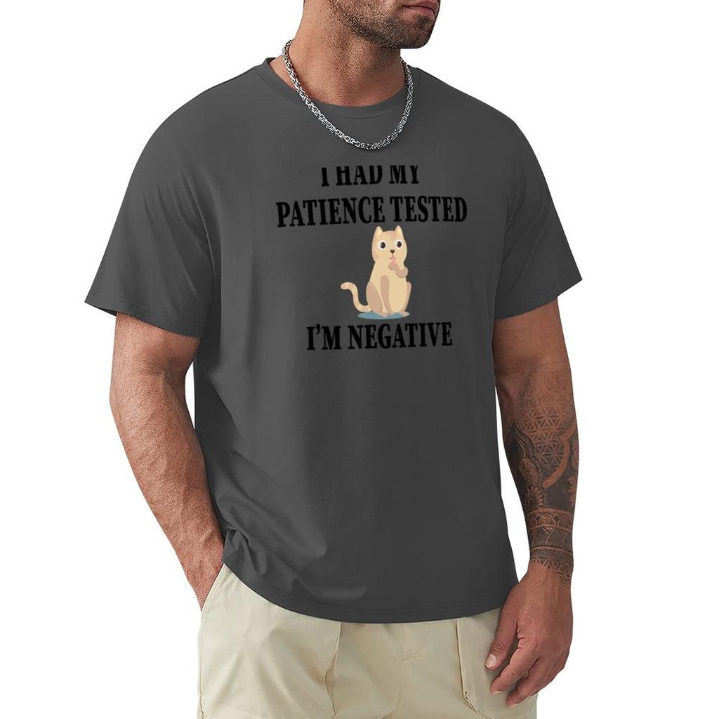 My Patience Tested I'M Negative T-Shirt Graphics Plus Size Clothes Aesthetic Clothes Baggy Shirts T Shirts For Men