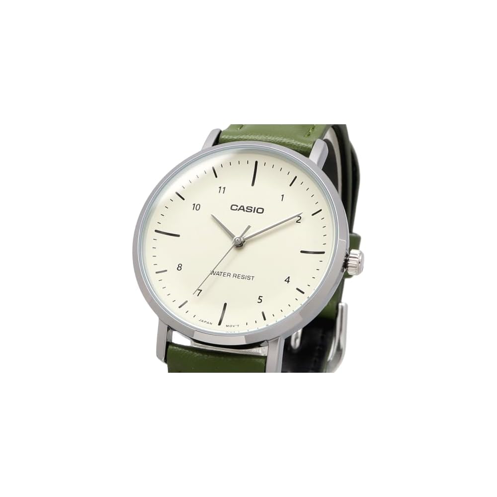 Casio LTP-VT03L-3B Analog Quartz Women's Watch Cream Green Leather Band Imported Model
