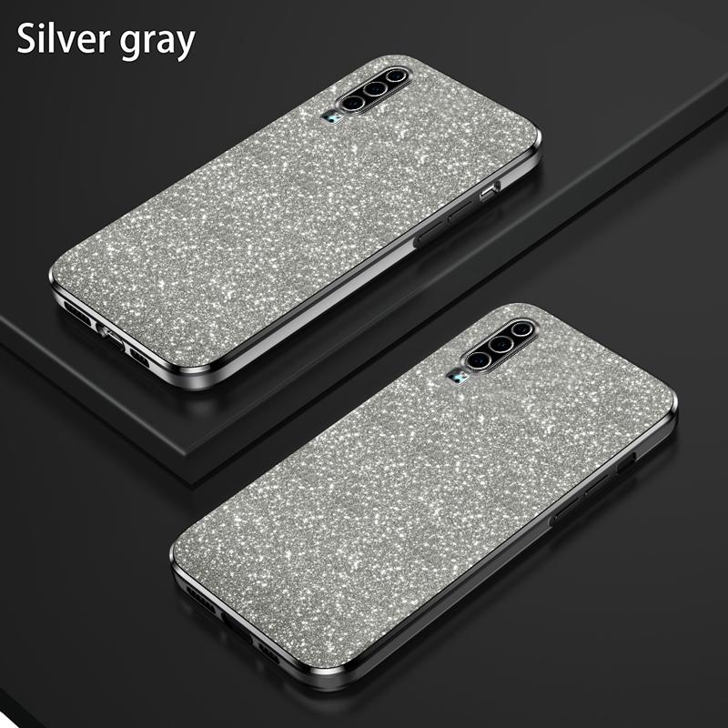 

For Huawei P30 Luxury Electroplated Glitter Case For Huawei P30 Pro P30 Lite Soft TPU Bumper Transparent Phone Back Cover For P30 Lite серебряный серый