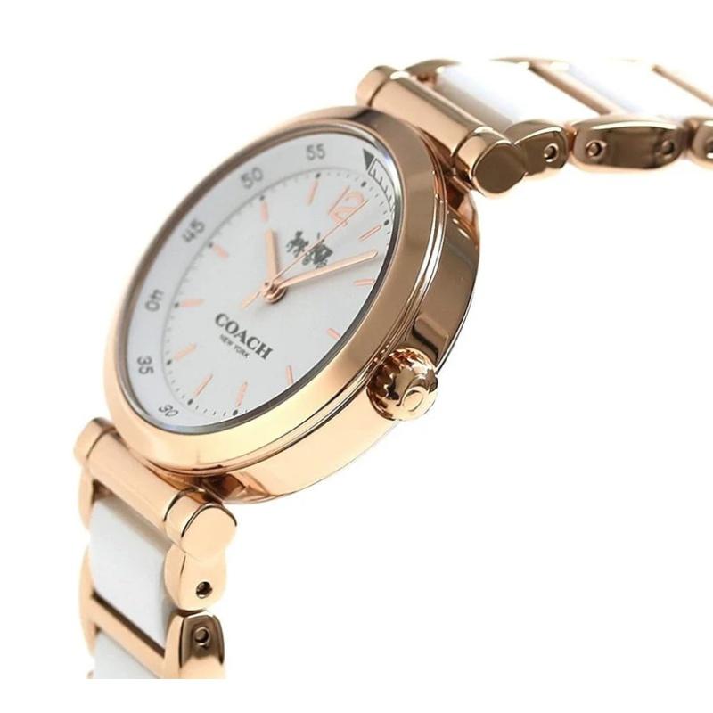 Coach Women’s Quartz Two-tone Ceramic & Stainless Steel White Dial 30mm Watch 14502463