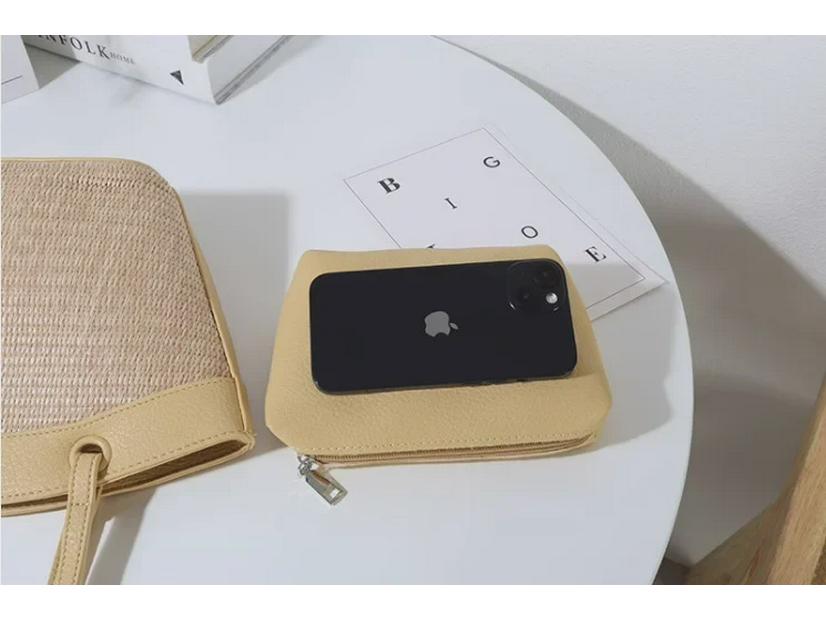 Bolsa de ombro feminina de palha trançada retrô francesa da moda - perfeita para férias à beira-mar e lazer na praia