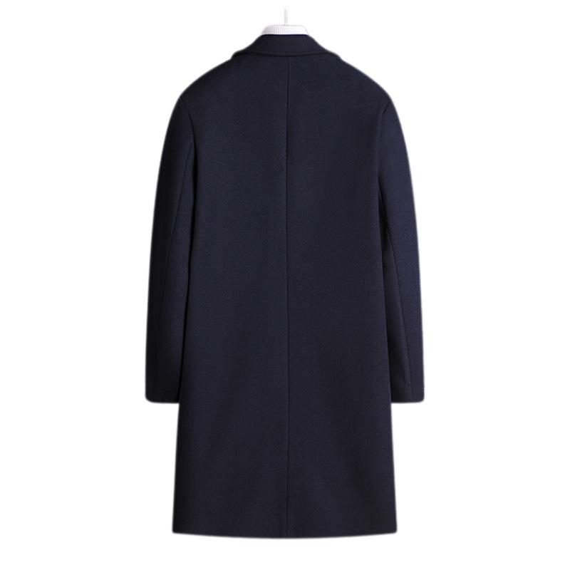 Autumn and Winter New Men's Woolen Coat Medium and Long Suit Collar Cotton Thickened Korean Version Woolen Coat Men's Coat