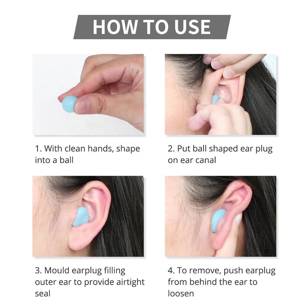 Disposable Silicone Gel Ear Plugs Waterproof 27dB Noise Reduction Intrinsically Safe Foldable Design for Adults Kids Swimming