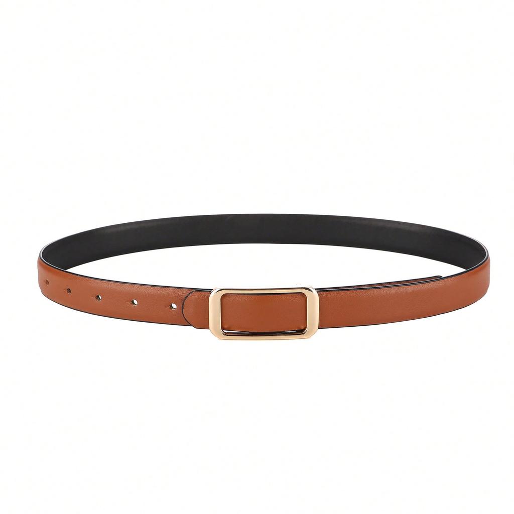 Trousers Belt Women's Jeans Versatile Fashion Literary ins Trend Double Sided Belt Retro Brown Practical Belt