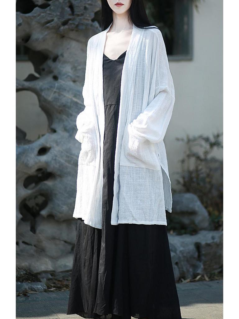 Zen Style Cotton Linen Cardigan - Spring/Summer Sun Protection