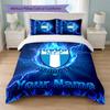 Malmö FF Custom Name Text Bedding Set 1 Duvet Cover+2 Pillowcases Soccer Logo Personalized Gift For Special Occasion Bedroom Decor