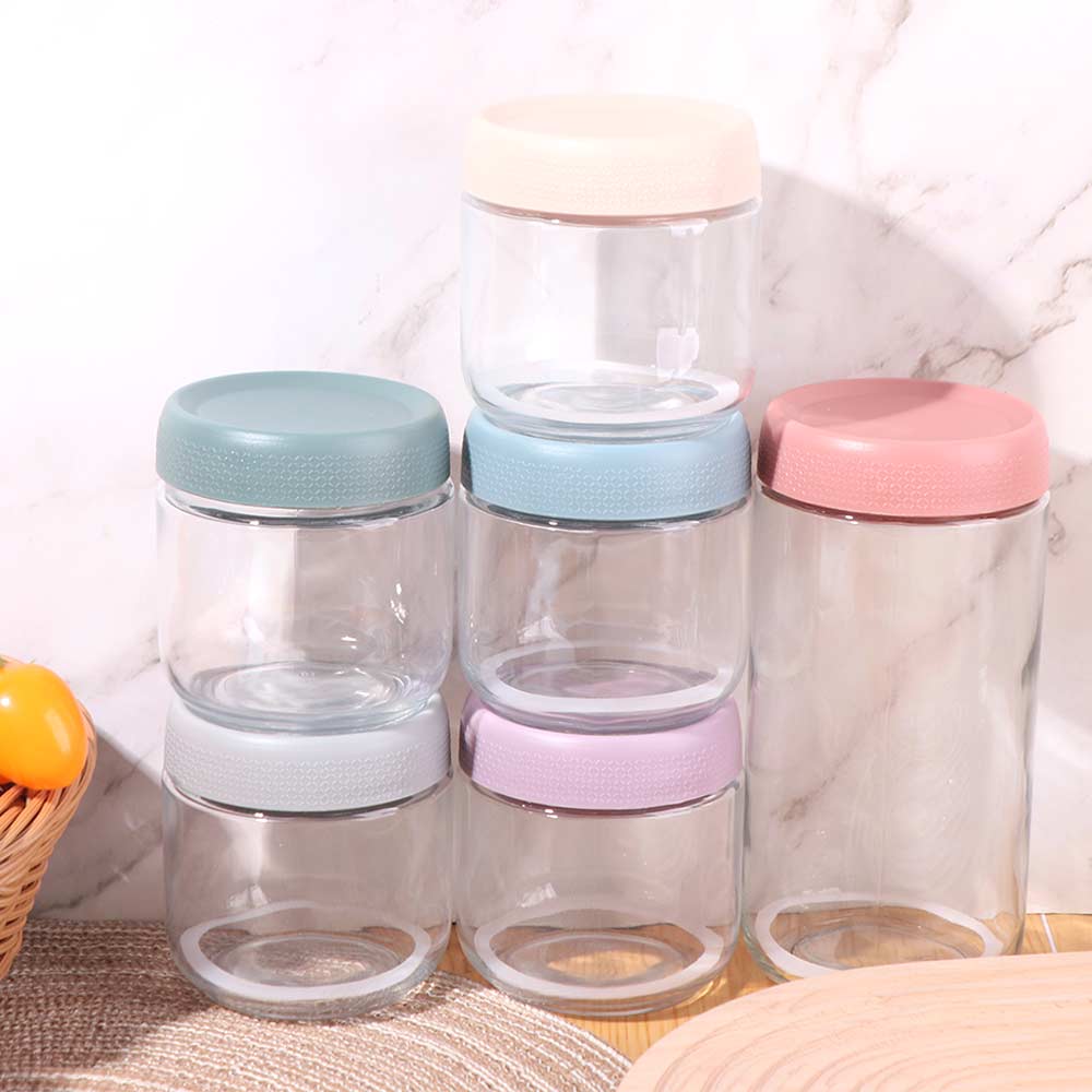 6Pcs 10/16/24 Oz Overnight Oat Jar Glass Mason Jars Fresh-keeping Jar  Yogurt