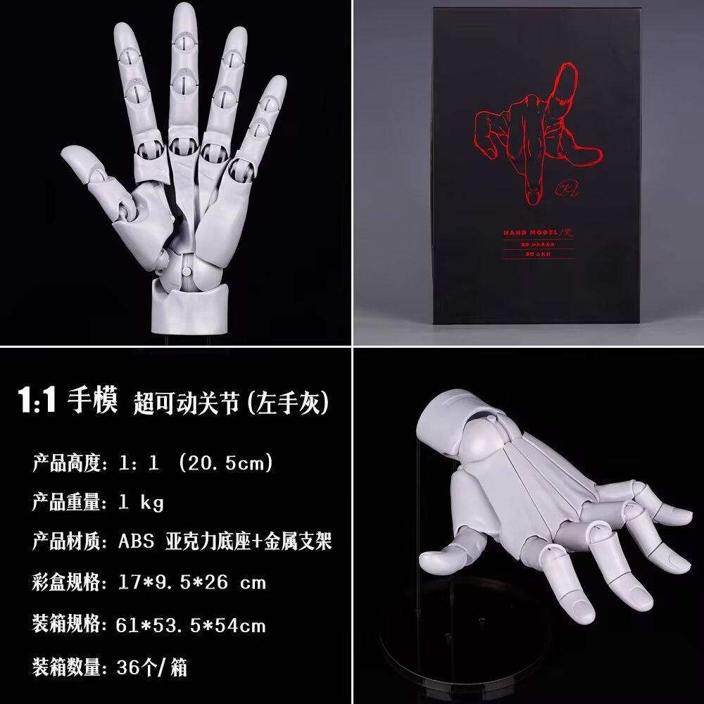 Super Movable 1:1 Hand Model, Finger Joint, Bionic, Painting Plain Art, Model Ornament Boxed Figure