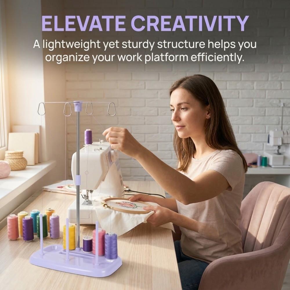 Convenient Purple Thread Stand 3-spool Stable Sewing Machine Accessory Practical Household Spool Holder Sewing Storage