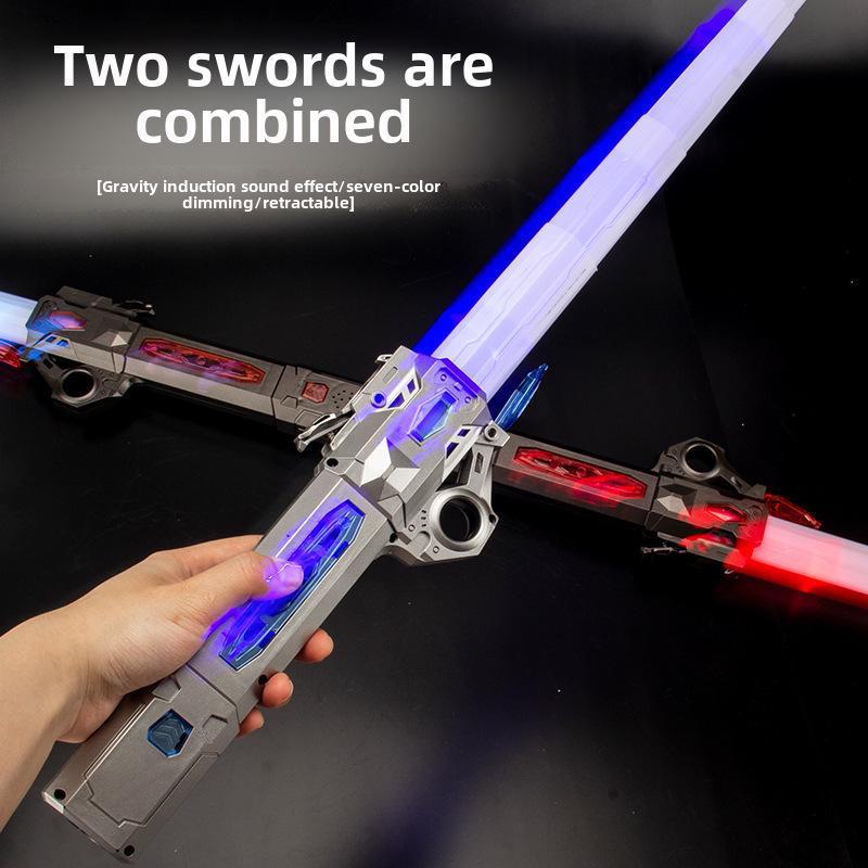 Telescopic Star Wars Laser Sword with Colorful Flash - 2 In 1 Glow Stick Toy.