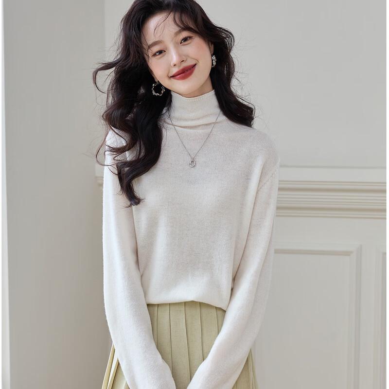 Srcr Women's 100% Wool High-Neck Base Layer Sweater