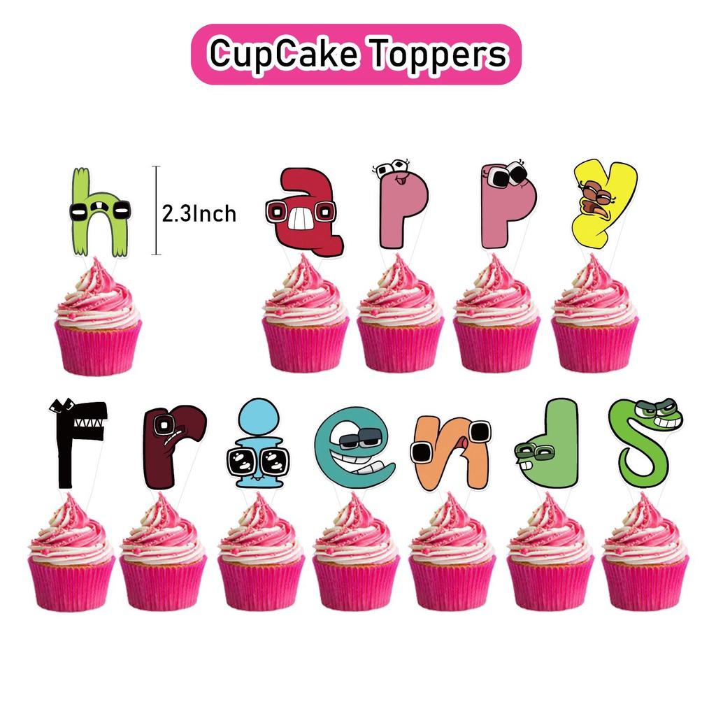 

Набор флажков с воздушными шарами в тематике алфавита для украшения дня рождения 12pcs Small Cake Toppers