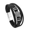 Multilayer Leather Bracelet Alloy Wrist Jewelry Trendy Braided Chain Bracelet  Men